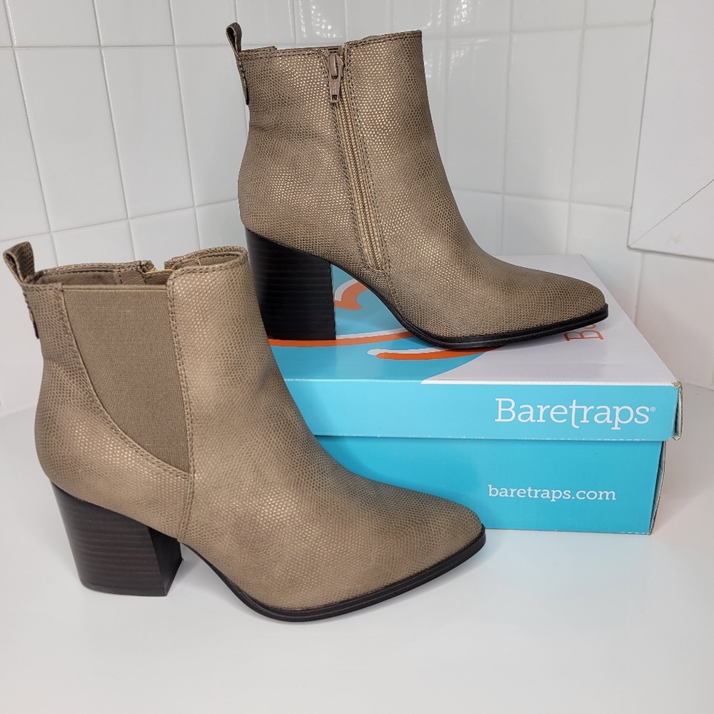 Baretraps Yance Booties Women's 8.5 Boots - Dark Champagne, New in Box